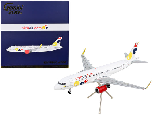 Airbus A320 Commercial Aircraft "Viva Air" White with Tail Graphics "Gemini 200" Series 1/200 Diecast Model Airplane by GeminiJets <h2>Airbus GeminiJets</h2> <p>High-quality car perfect for collectors