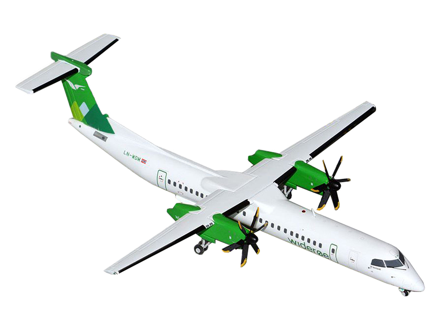 Bombardier Q400 Commercial Aircraft "Wideroe" (LN-WDM) White with Green Tail "Gemini 200" Series 1/200 Diecast Model Airplane by GeminiJets <h2>Bombardier GeminiJets</h2> <p>High-quality car perfect f