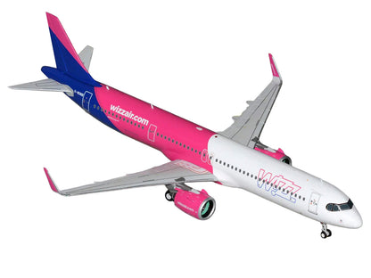 Airbus A321neo Commercial Aircraft "Wizz Air" (G-WUNB) White and Pink with Purple Tail "Gemini 200" Series 1/200 Diecast Model by GeminiJets <h2>Airbus GeminiJets</h2> <p>High-quality car perfect for