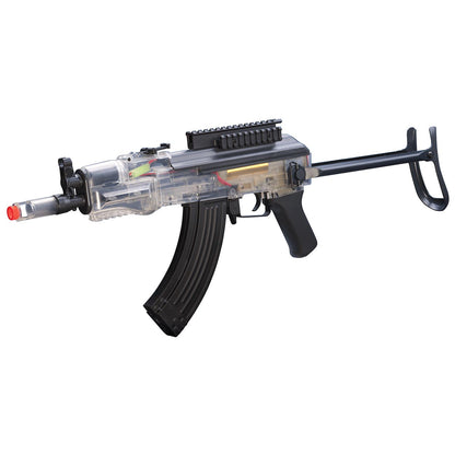 Game Face 76 Electric Full or Semi-Auto Tactical AK Style Airsoft Carbine (Clear)