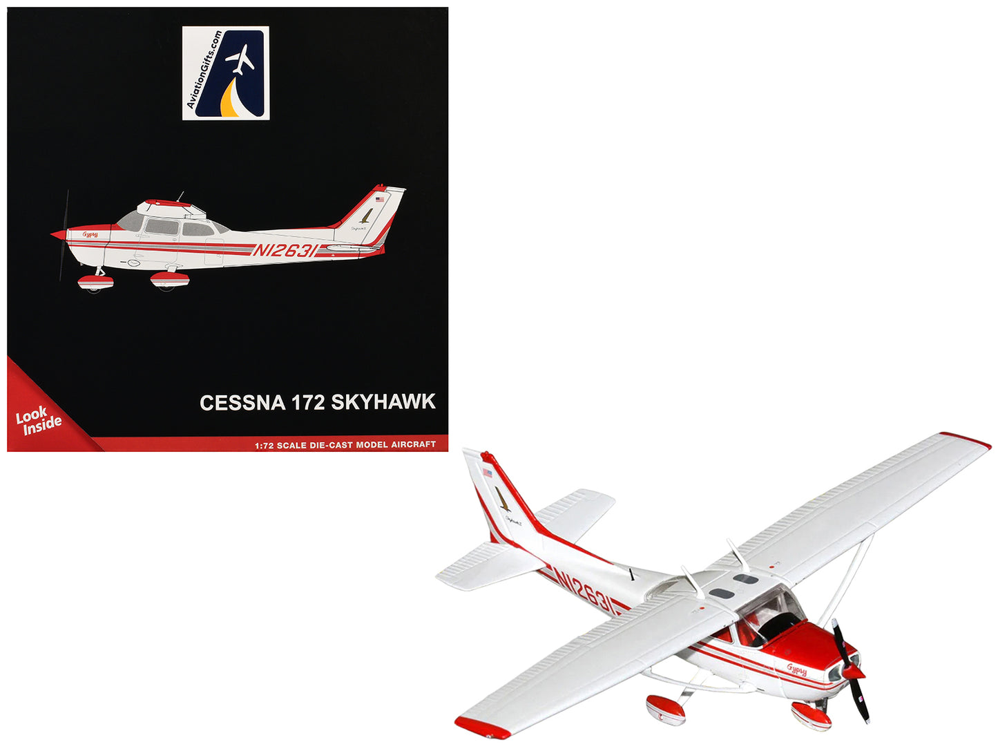 Cessna 172 Skyhawk Aircraft "N12631" Red and White "Gemini General Aviation" Series 1/72 Diecast Model by GeminiJets <h2>Cessna GeminiJets</h2> <p>High-quality car perfect for collectors enthusiasts.