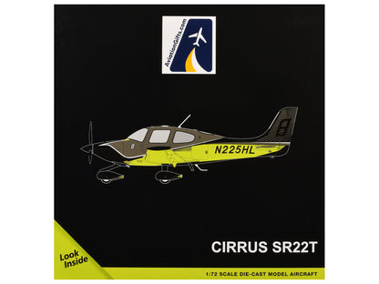 Cirrus SR22T Composite Aircraft (N225HL) Black and Neon Green "Gemini General Aviation" Series 1/72 Diecast Model by GeminiJets <h2>Cirrus GeminiJets</h2> <p>High-quality car perfect for collectors en