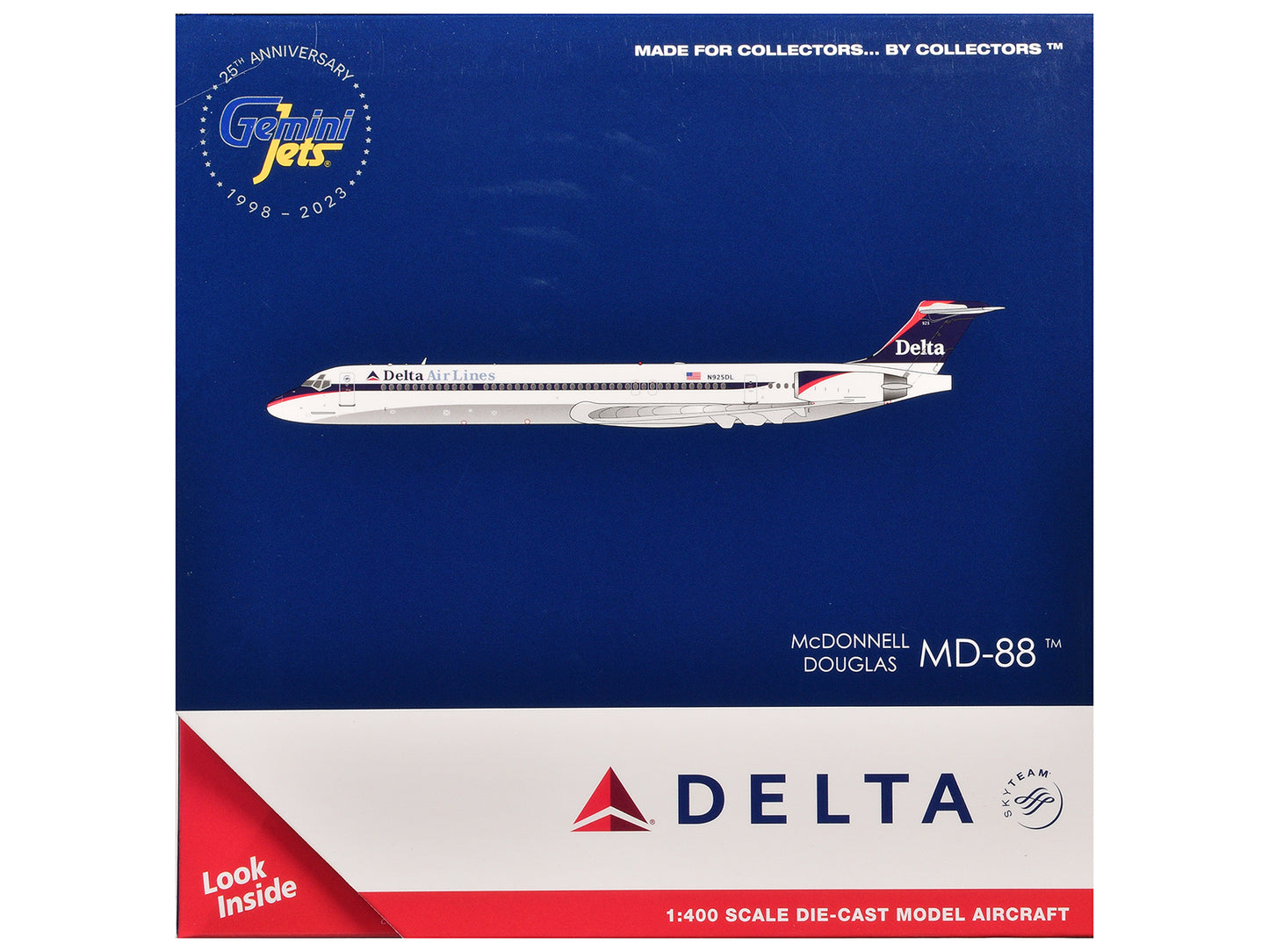 McDonnell Douglas MD-88 Commercial Aircraft "Delta Air Lines" (N925DL) White with Blue and Red Graphics 1/400 Diecast Model Airplane by GeminiJets <h2>McDonnell GeminiJets</h2> <p>High-quality car per