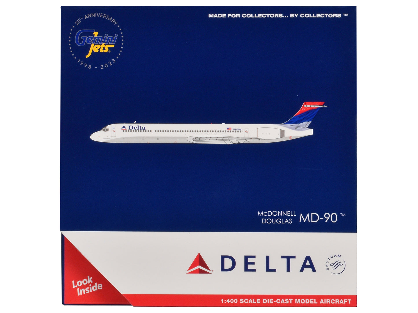 McDonnell Douglas MD-90 Commercial Aircraft "Delta Air Lines" (N910DN) White with Blue and Red Tail 1/400 Diecast Model Airplane by GeminiJets <h2>McDonnell GeminiJets</h2> <p>High-quality car perfect