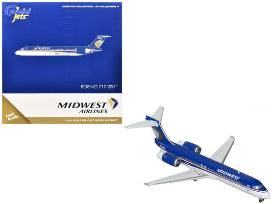 Boeing 717-200 Commercial Aircraft "Midwest Airlines" (N920ME) Blue and White 1/400 Diecast Model Airplane by GeminiJets <h2>Boeing GeminiJets</h2> <p>High-quality car perfect for collectors enthusias