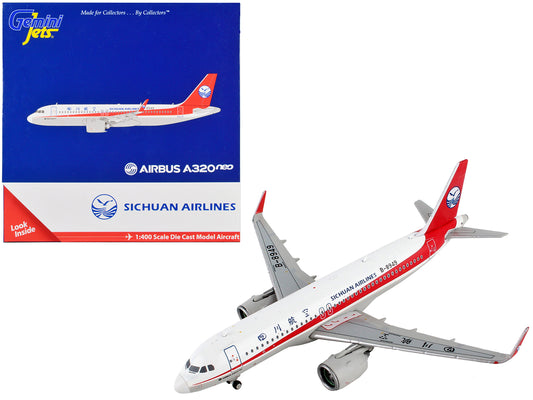Airbus A320neo Commercial Aircraft "Sichuan Airlines" White with Red Stripes and Tail 1/400 Diecast Model Airplane by GeminiJets <h2>Airbus GeminiJets</h2> <p>High-quality car perfect for collectors e