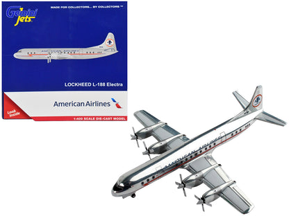 Lockheed L-188 Electra Commercial Aircraft "American Airlines" Silver with Red Stripes 1/400 Diecast Model Airplane by GeminiJets <h2>Lockheed GeminiJets</h2> <p>High-quality car perfect for collector