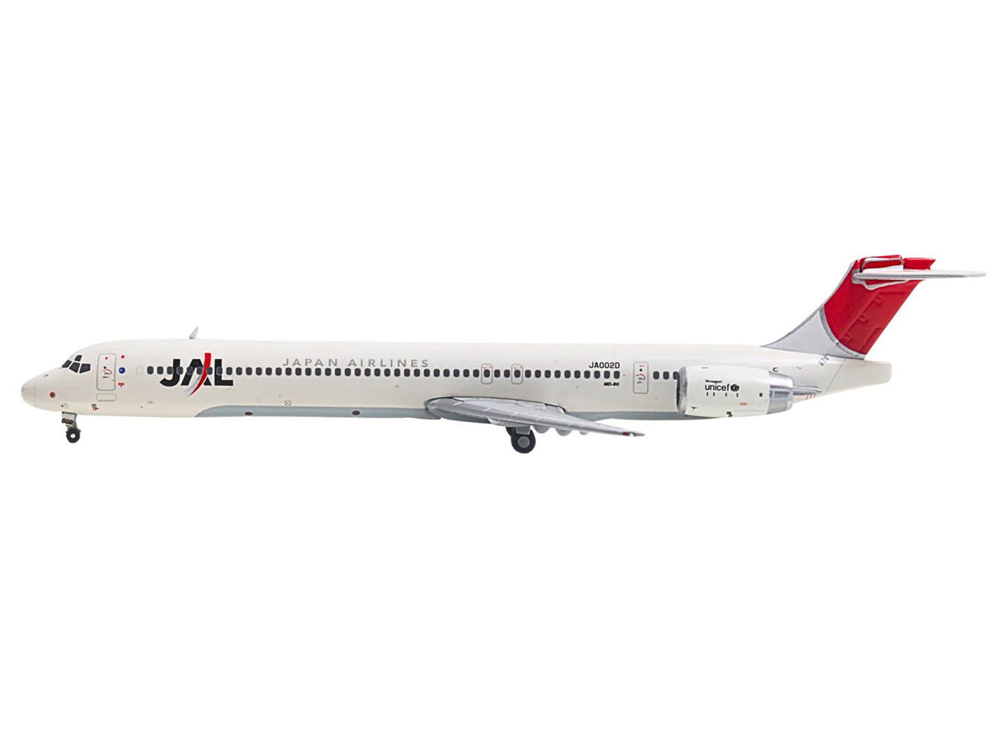 McDonnell Douglas MD-90 Commercial Aircraft "Japan Airines" (JA002D) White with Red Tail 1/400 Diecast Model Airplane by GeminiJets <h2>McDonnell GeminiJets</h2> <p>High-quality car perfect for collec