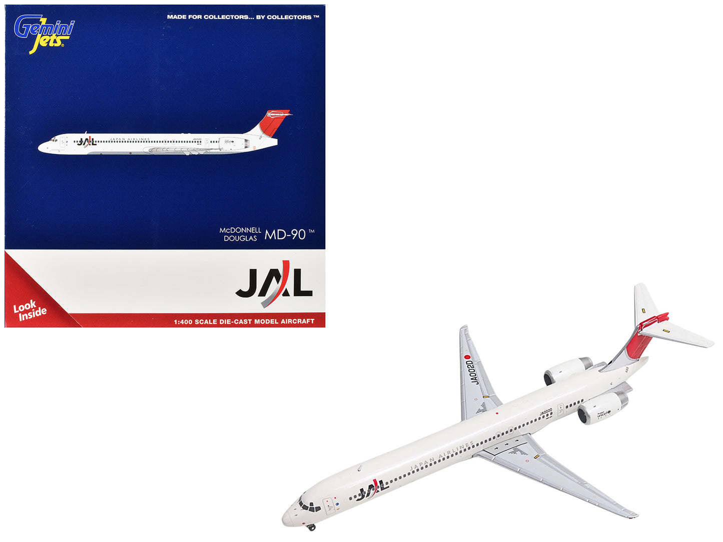 McDonnell Douglas MD-90 Commercial Aircraft "Japan Airines" (JA002D) White with Red Tail 1/400 Diecast Model Airplane by GeminiJets <h2>McDonnell GeminiJets</h2> <p>High-quality car perfect for collec