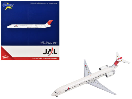 McDonnell Douglas MD-90 Commercial Aircraft "Japan Airines" (JA002D) White with Red Tail 1/400 T&y Diecast Model Airplane by GeminiJets