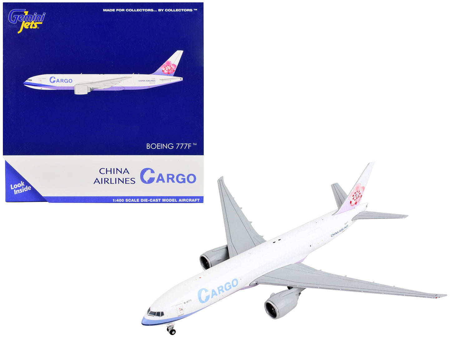Boeing 777F Commercial Aircraft "China Airlines Cargo" White with Purple Stripes and Tail 1/400 Diecast Model Airplane by GeminiJets <h2>Boeing GeminiJets</h2> <p>High-quality car perfect for collecto