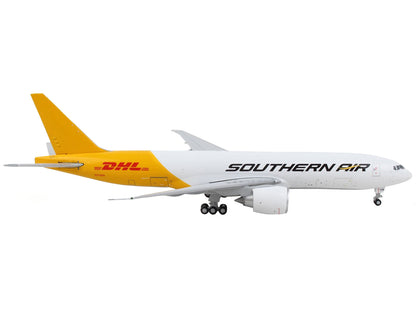 Boeing 777F Commercial Aircraft "Southern Air - DHL" White and Yellow 1/400 Diecast Model Airplane by GeminiJets <h2>Boeing GeminiJets</h2> <p>High-quality car perfect for collectors enthusiasts. Feat