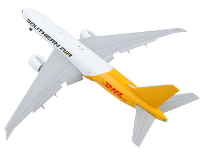 Boeing 777F Commercial Aircraft with Flaps Down "Southern Air - DHL" White and Yellow 1/400 Diecast Model Airplane by GeminiJets <h2>Boeing GeminiJets</h2> <p>High-quality car perfect for collectors e