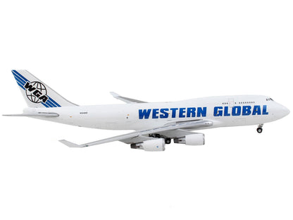 Boeing 747-400F Commercial Aircraft "Western Global" White with Blue Tail Stripes 1/400 Diecast Model Airplane by GeminiJets <h2>Boeing GeminiJets</h2> <p>High-quality car perfect for collectors and e