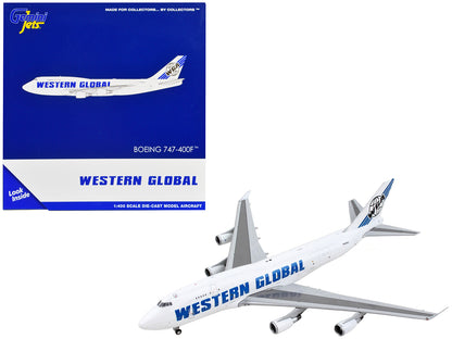 Boeing 747-400F Commercial Aircraft "Western Global" White with Blue Tail Stripes 1/400 Diecast Model Airplane by GeminiJets <h2>Boeing GeminiJets</h2> <p>High-quality car perfect for collectors and e