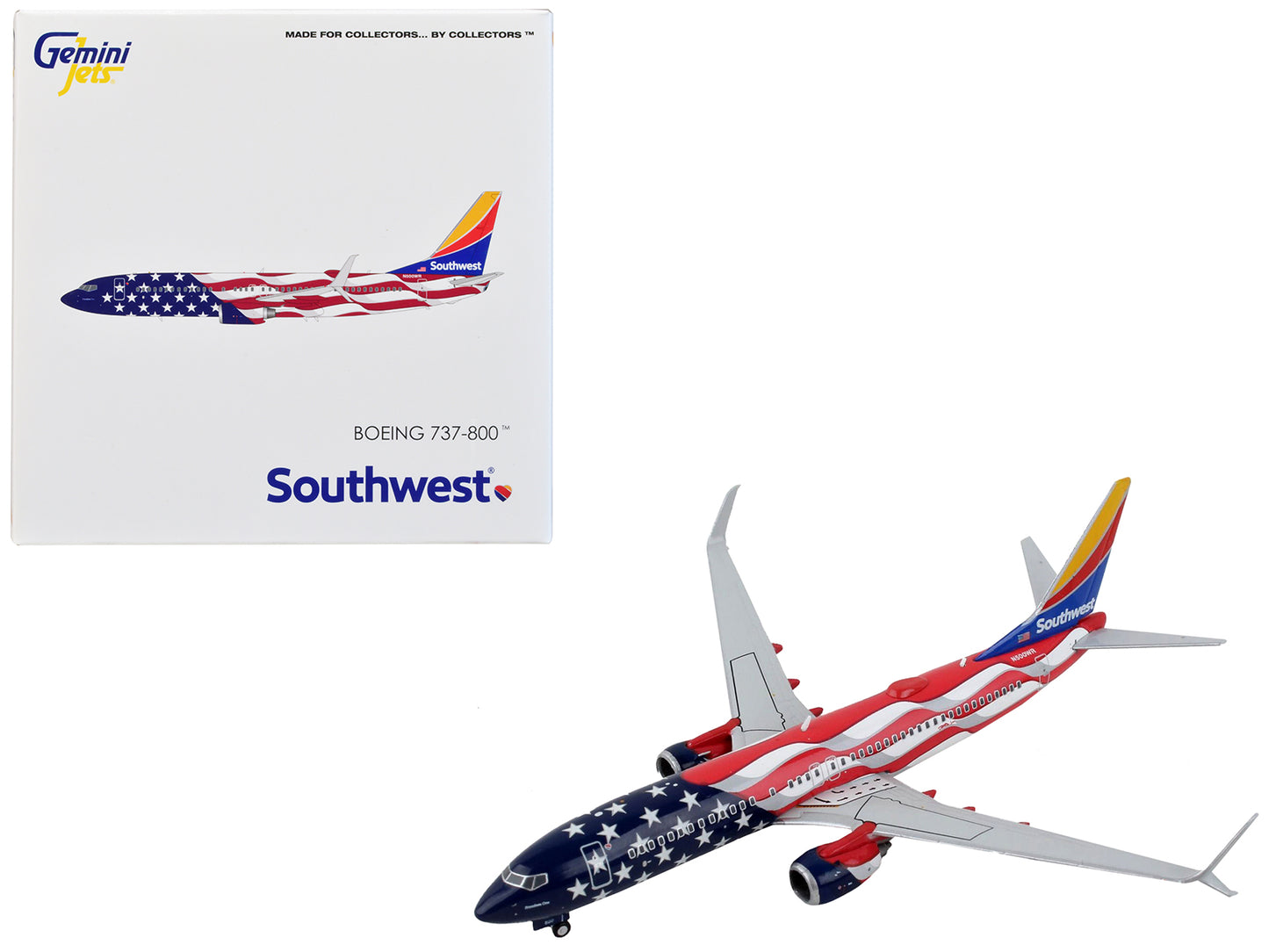 Boeing 737-800 Commercial Aircraft "Southwest Airlines - Freedom One" United States Flag Livery 1/400 Diecast Model Airplane by GeminiJets <h2>Boeing GeminiJets</h2> <p>High-quality car perfect for co