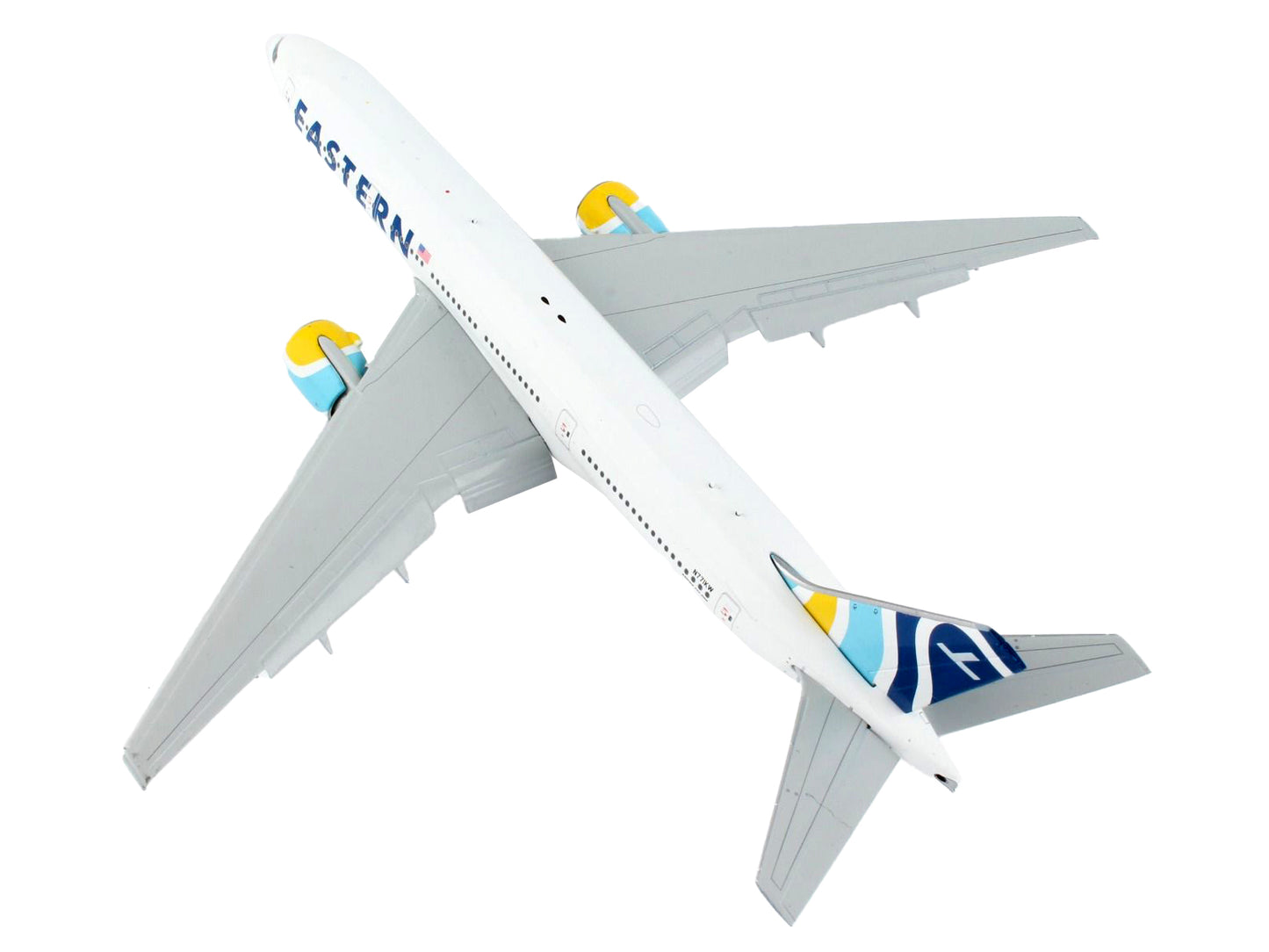 Boeing 777-200ER Commercial Aircraft with Flaps Down "Eastern Air Lines" White Striped Tail 1/400 Diecast Model Airplane by GeminiJets <h2>Boeing GeminiJets</h2> <p>High-quality car perfect for collec