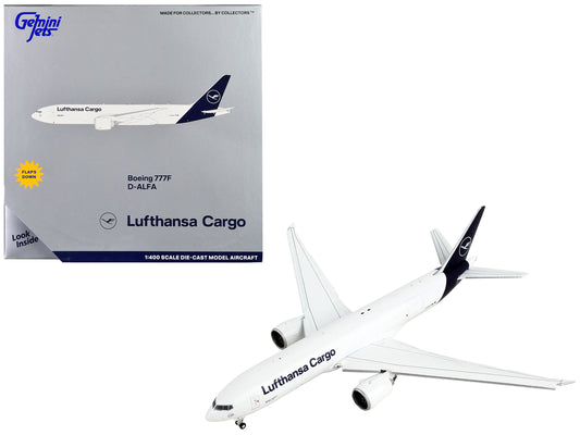 Boeing 777F Commercial Aircraft with Flaps Down "Lufthansa Cargo" White Dark Blue Tail 1/400 Diecast Model Airplane by GeminiJets <h2>Boeing GeminiJets</h2> <p>High-quality car perfect for collectors