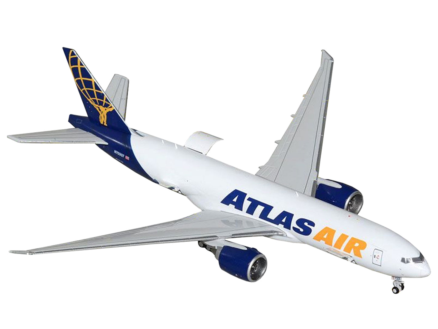 Boeing 777-200LRF Commercial Aircraft "Atlas Air" (N703GT) White with Blue Tail "Interactive Series" 1/400 Diecast Model Airplane by GeminiJets <h2>Boeing GeminiJets</h2> <p>High-quality car perfect f