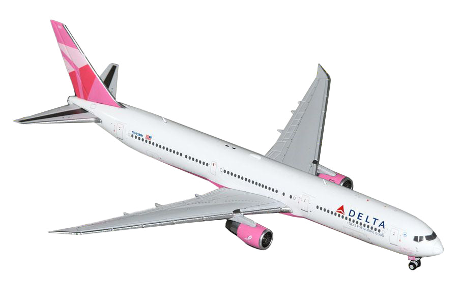 Boeing 767-400ER Commercial Aircraft "Delta Air Lines - Breast Cancer Research Foundation" (N845MH) White with Pink Tail 1/400 Diecast Model Airplane by GeminiJets <h2>Boeing GeminiJets</h2> <p>High-q