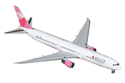 Boeing 767-400ER Commercial Aircraft "Delta Air Lines - Breast Cancer Research Foundation" (N845MH) White with Pink Tail 1/400 Diecast Model Airplane by GeminiJets <h2>Boeing GeminiJets</h2> <p>High-q