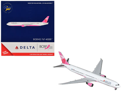 Boeing 767-400ER Commercial Aircraft "Delta Air Lines - Breast Cancer Research Foundation" (N845MH) White with Pink Tail 1/400 Diecast Model Airplane by GeminiJets <h2>Boeing GeminiJets</h2> <p>High-q