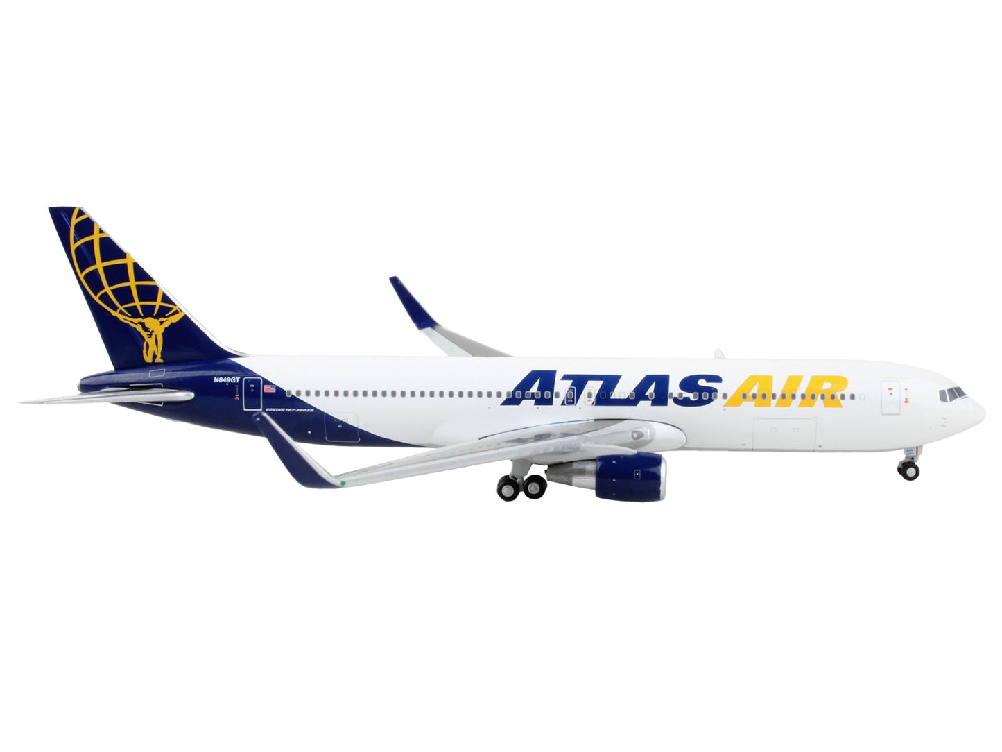 Boeing 767-300ER Commercial Aircraft "Atlas Air" White and Blue 1/400 Diecast Model Airplane by GeminiJets <h2>Boeing GeminiJets</h2> <p>High-quality car perfect for collectors enthusiasts. Features d