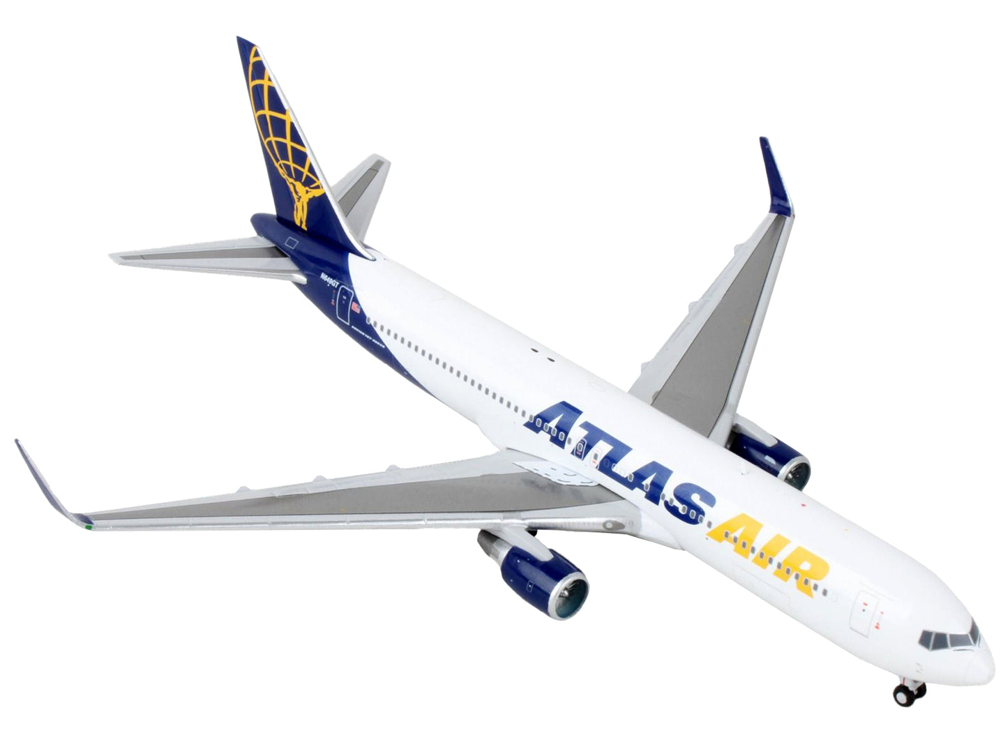 Boeing 767-300ER Commercial Aircraft "Atlas Air" White and Blue 1/400 Diecast Model Airplane by GeminiJets <h2>Boeing GeminiJets</h2> <p>High-quality car perfect for collectors enthusiasts. Features d
