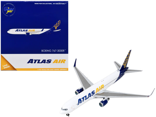 Boeing 767-300ER Commercial Aircraft "Atlas Air" White and Blue 1/400 Diecast Model Airplane by GeminiJets <h2>Boeing GeminiJets</h2> <p>High-quality car perfect for collectors enthusiasts. Features d