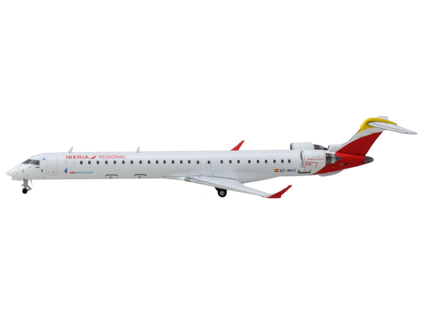 Bombardier CRJ1000 Commercial Aircraft "Iberia Regional" (EC-MVZ) White with Red Tail 1/400 Diecast Model Airplane by GeminiJets <h2>Bombardier GeminiJets</h2> <p>High-quality car perfect for collecto