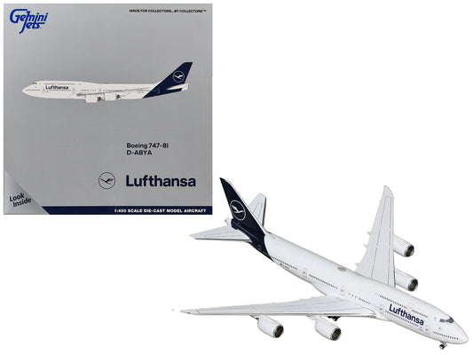 Boeing 747-8I Commercial Aircraft "Lufthansa" (D-ABYA) White with Dark Blue Tail 1/400 Diecast Model GeminiJets <h2>Boeing GeminiJets</h2> <p>High-quality car perfect for collectors and enthusiasts. F