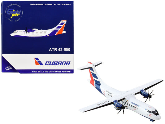 ATR 42-500 Commercial Aircraft "Cubana Airlines" (CU-T1240) White with Red and Blue Stripes 1/400 Diecast Model Airplane by GeminiJets <h2>ATR GeminiJets</h2> <p>High-quality car perfect for collector