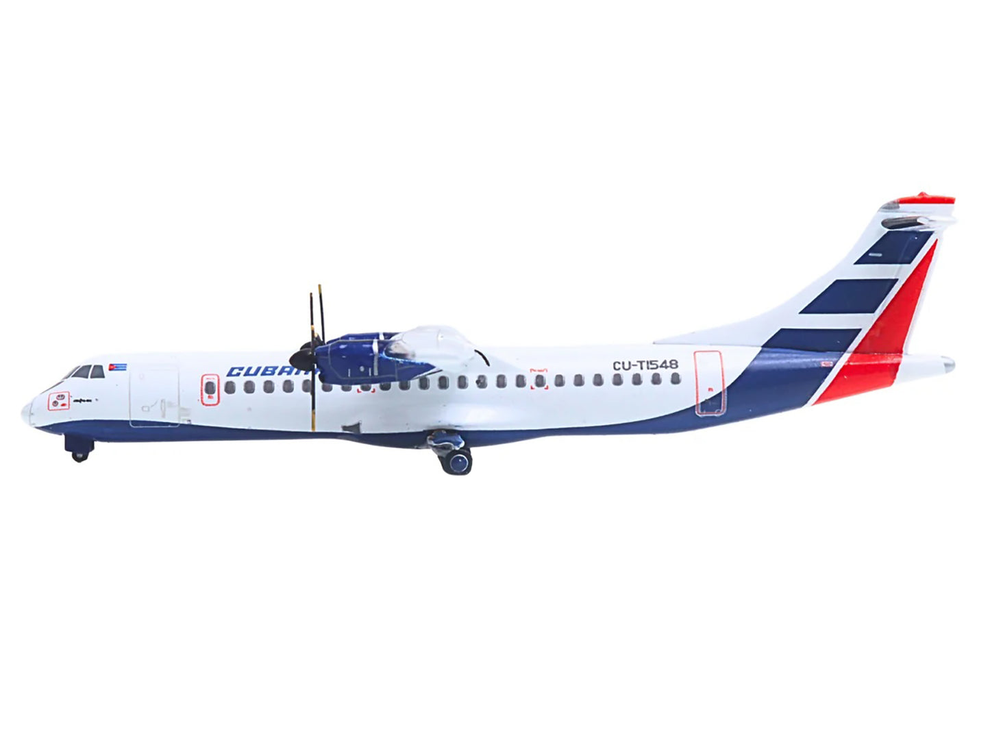 ATR 72-200 Commercial Aircraft "Cubana Airlines" (CU-T1548) White with Red and Blue Stripes 1/400 Diecast Model Airplane by GeminiJets <h2>ATR GeminiJets</h2> <p>High-quality car perfect for collector