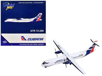 ATR 72-200 Commercial Aircraft "Cubana Airlines" (CU-T1548) White with Red and Blue Stripes 1/400 Diecast Model Airplane by GeminiJets <h2>ATR GeminiJets</h2> <p>High-quality car perfect for collector