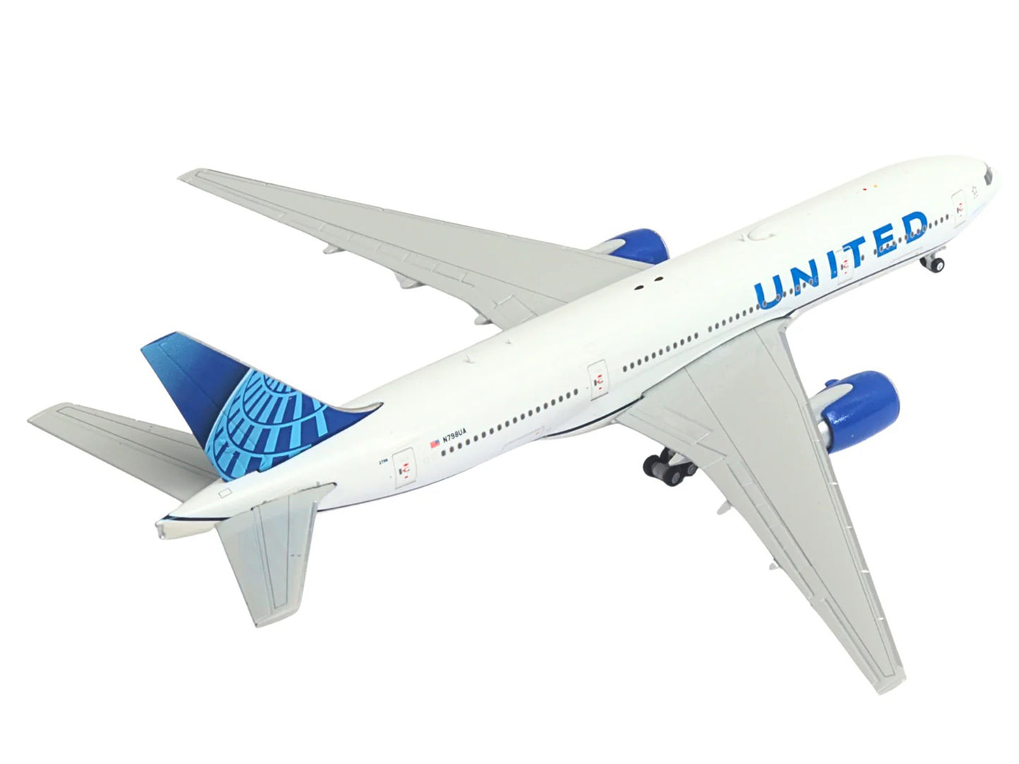 Boeing 777-200ER Commercial Aircraft "United Airlines" (N798UA) White with Blue Tail 1/400 Diecast Model Airplane by GeminiJets <h2>Boeing GeminiJets</h2> <p>High-quality car perfect for collectors an