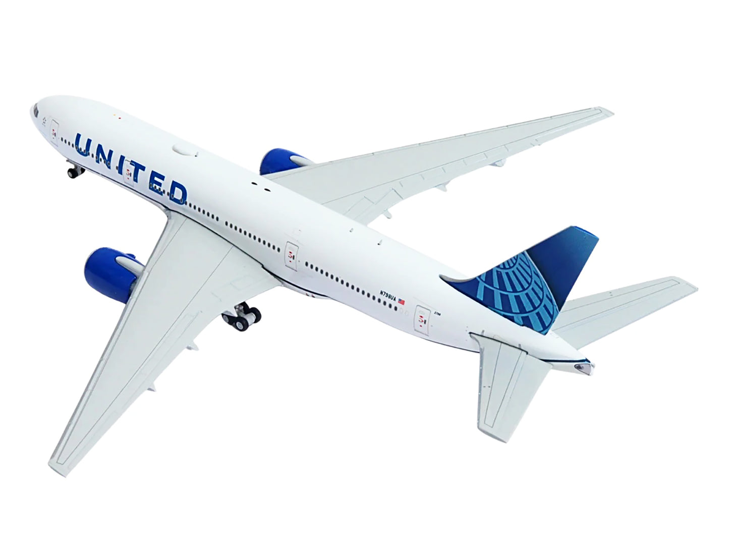 Boeing 777-200ER Commercial Aircraft "United Airlines" (N798UA) White with Blue Tail 1/400 Diecast Model Airplane by GeminiJets <h2>Boeing GeminiJets</h2> <p>High-quality car perfect for collectors an