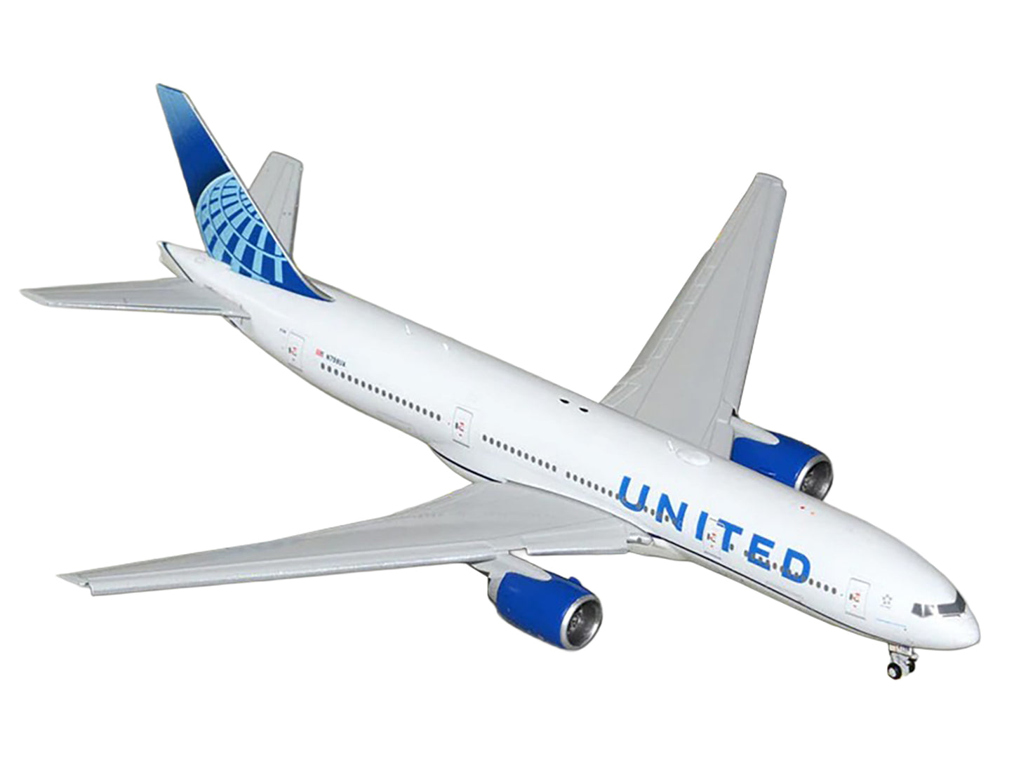 Boeing 777-200ER Commercial Aircraft with Flaps Down "United Airlines" (N798UA) White Blue Tail 1/400 Diecast Model Airplane by GeminiJets <h2>Boeing GeminiJets</h2> <p>High-quality car perfect for co