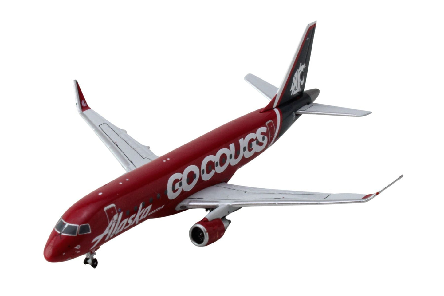 Embraer ERJ-175 Commercial Aircraft "Alaska Airlines/Horizon - Washington State Cougars" (N661QX) Red with Gray Tail 1/400 Diecast Model Airplane by GeminiJets <h2>Embraer GeminiJets</h2> <p>High-qual