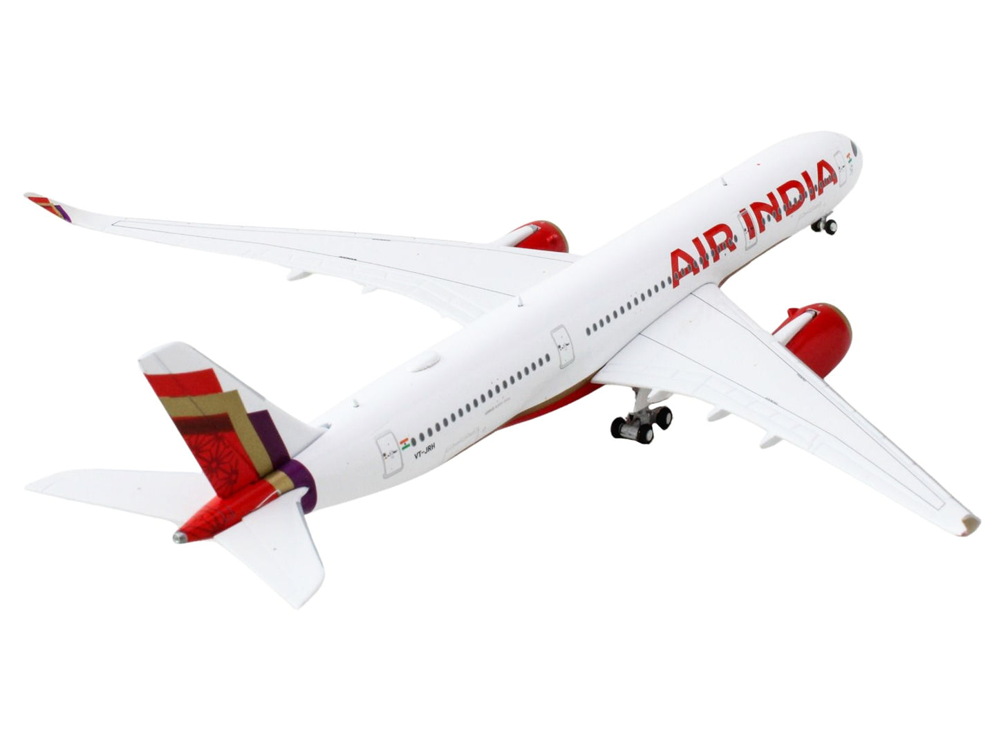 Airbus A350-900 Commercial Aircraft "Air India" (VT-JRH) White with Tail Graphics 1/400 Diecast Model Airplane by GeminiJets <h2>Airbus GeminiJets</h2> <p>High-quality car perfect for collectors and e