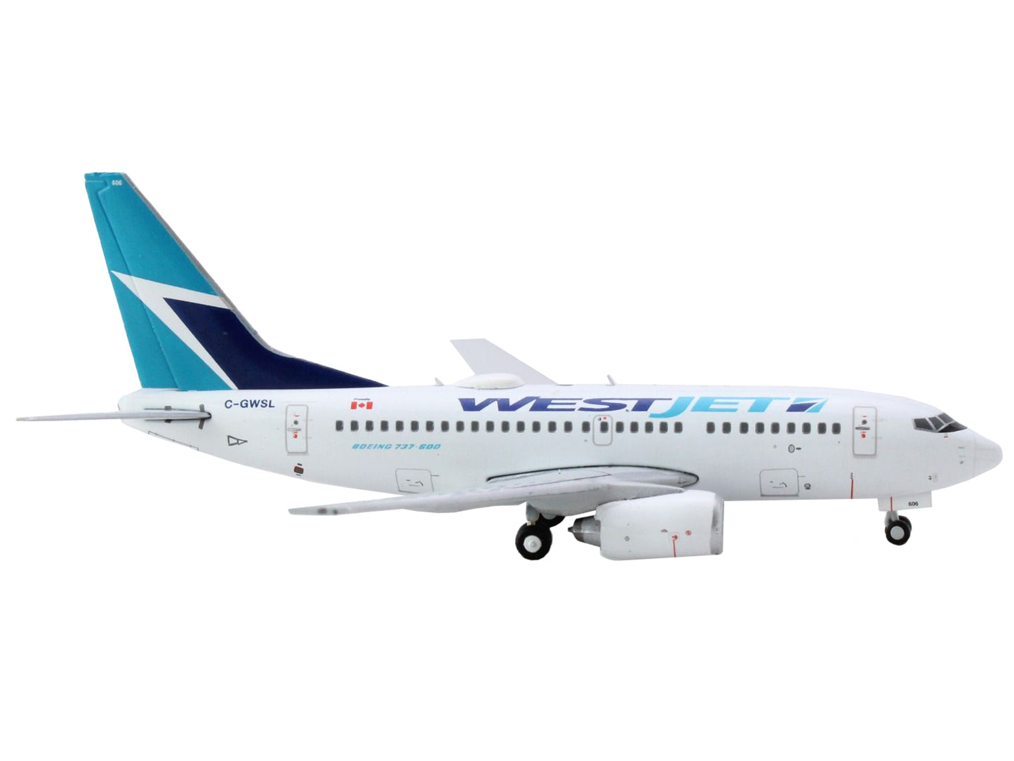 Boeing 737-600 Commercial Aircraft "Westjet Airlines" (C-GWSL) White with Blue Tail 1/400 Diecast Model Airplane by GeminiJets <h2>Boeing GeminiJets</h2> <p>High-quality car perfect for collectors and