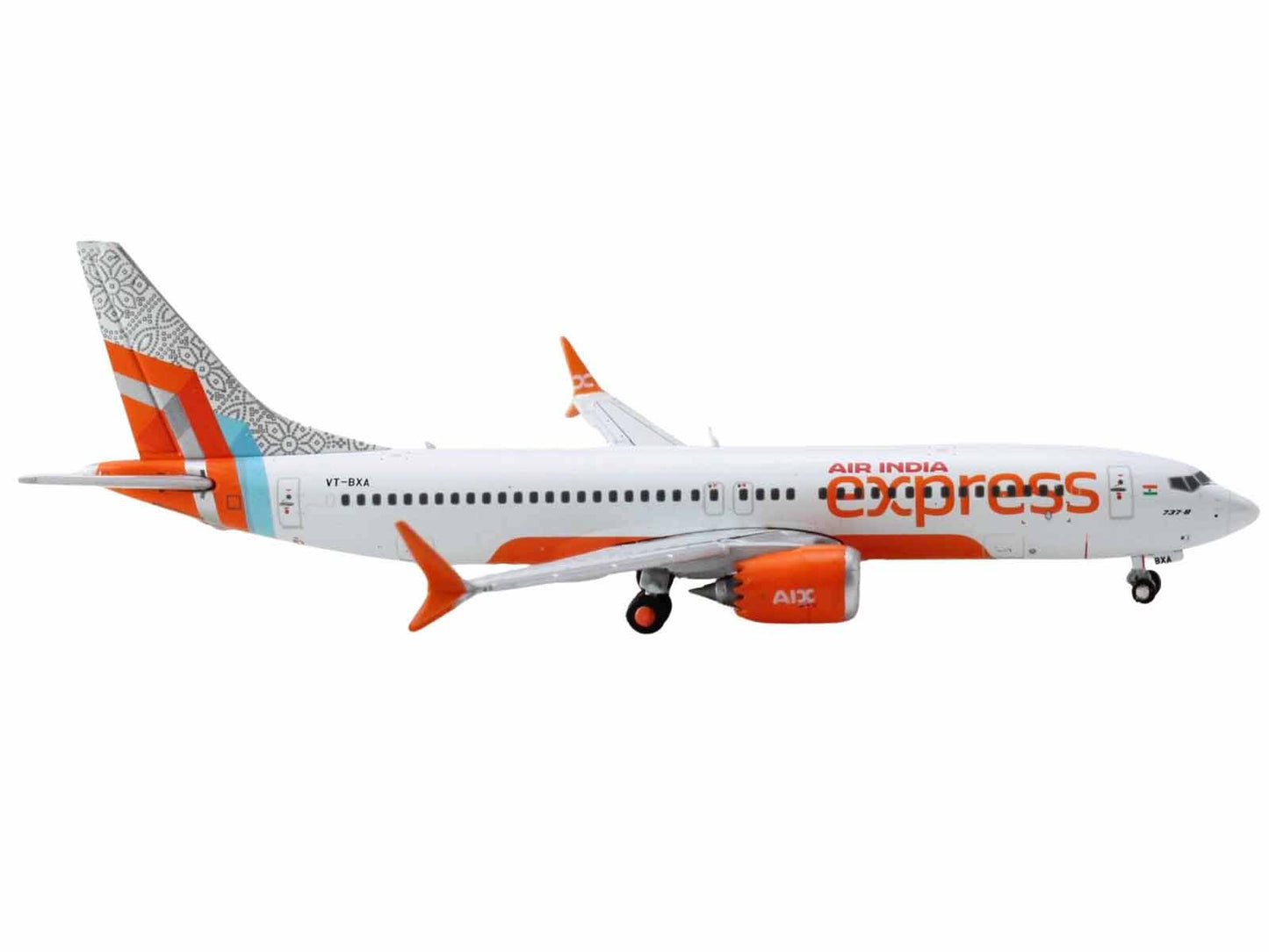 Boeing 737 MAX 8 Commercial Aircraft "Air India Express" (VT-BXA) White with Tail Graphics 1/400 Diecast Model Airplane by GeminiJets <h2>Boeing GeminiJets</h2> <p>High-quality car perfect for collect