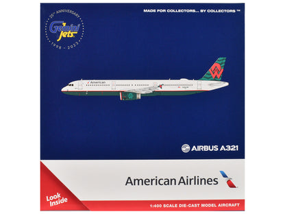 Airbus A321 Commercial Aircraft "American Airlines - America West Heritage Jet" (N580UW) White with Tail Graphics 1/400 Diecast Model Airplane by GeminiJets <h2>Airbus GeminiJets</h2> <p>High-quality