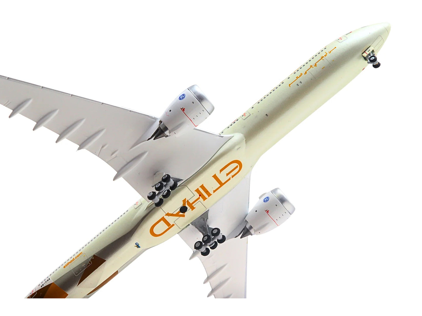 Boeing 777-9 Commercial Aircraft "Etihad Airways" (A6-FAA) Beige with Tail Graphics 1/400 Diecast Model Airplane by GeminiJets <h2>Boeing GeminiJets</h2> <p>High-quality car perfect for collectors and