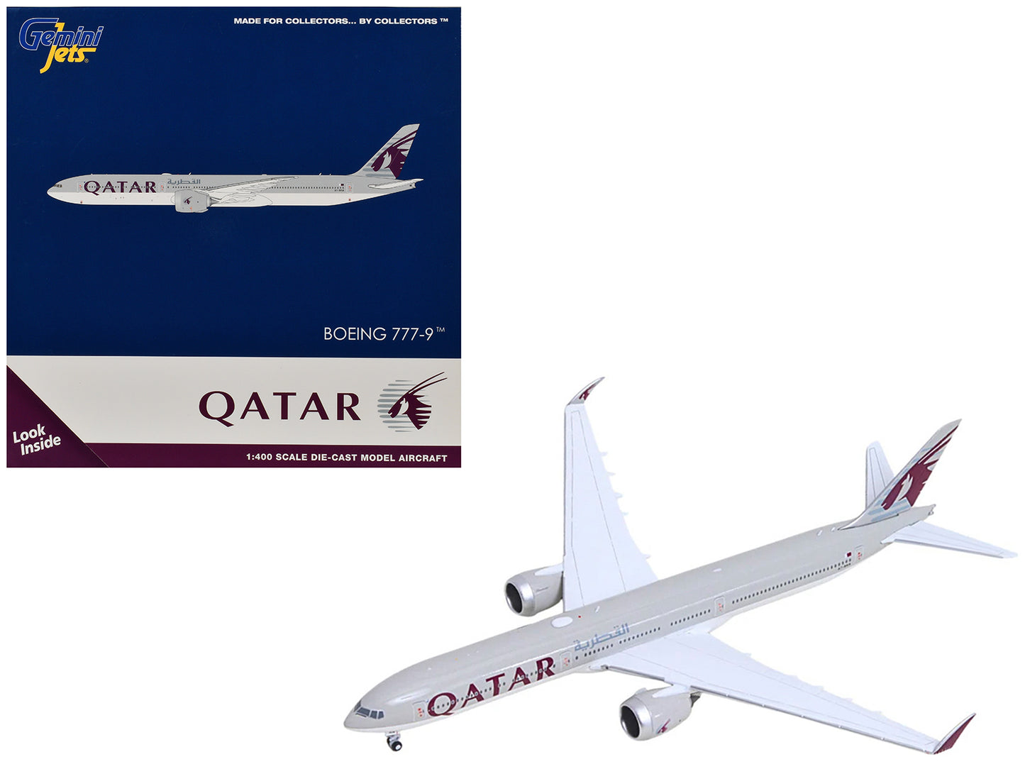 Boeing 777-9 Commercial Aircraft "Qatar Airways" (A7-BKA) Gray with Dark Red Tail Graphics 1/400 Diecast Model GeminiJets <h2>Boeing GeminiJets</h2> <p>High-quality car perfect for collectors and enth