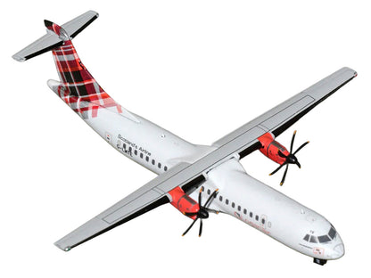 ATR 72-600 Commercial Aircraft "Loganair - Scotland's Airline" (G-LMTE) White with Red Plaid Tail 1/400 Diecast Model by GeminiJets <h2>ATR GeminiJets</h2> <p>High-quality car perfect for collectors a