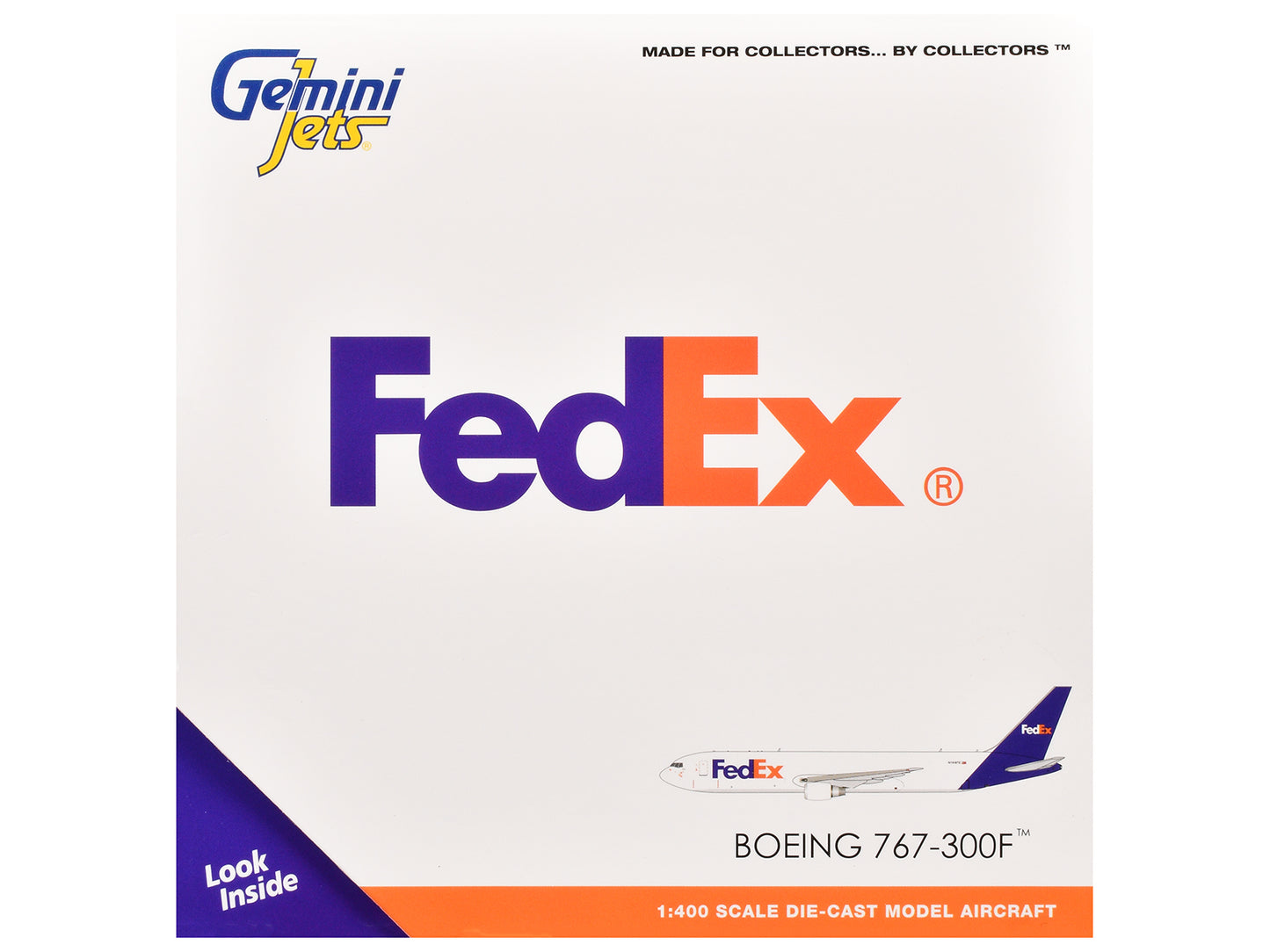 Boeing 767-300F Commercial Aircraft "FedEx (Federal Express)" (N144FE) White with Purple Tail 1/400 Diecast Model Airplane by GeminiJets <h2>Boeing GeminiJets</h2> <p>High-quality car perfect for coll