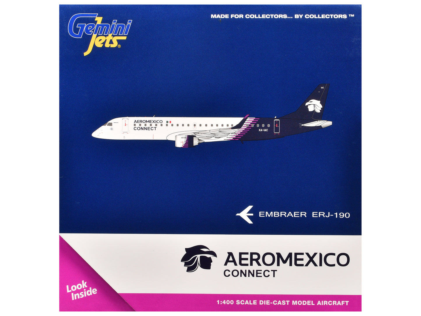 Embraer ERJ-190 Commercial Aircraft "Aeromexico Connect" (XA-IAC) White with Dark Blue Tail 1/400 Diecast Model Airplane by GeminiJets <h2>Embraer GeminiJets</h2> <p>High-quality car perfect for colle
