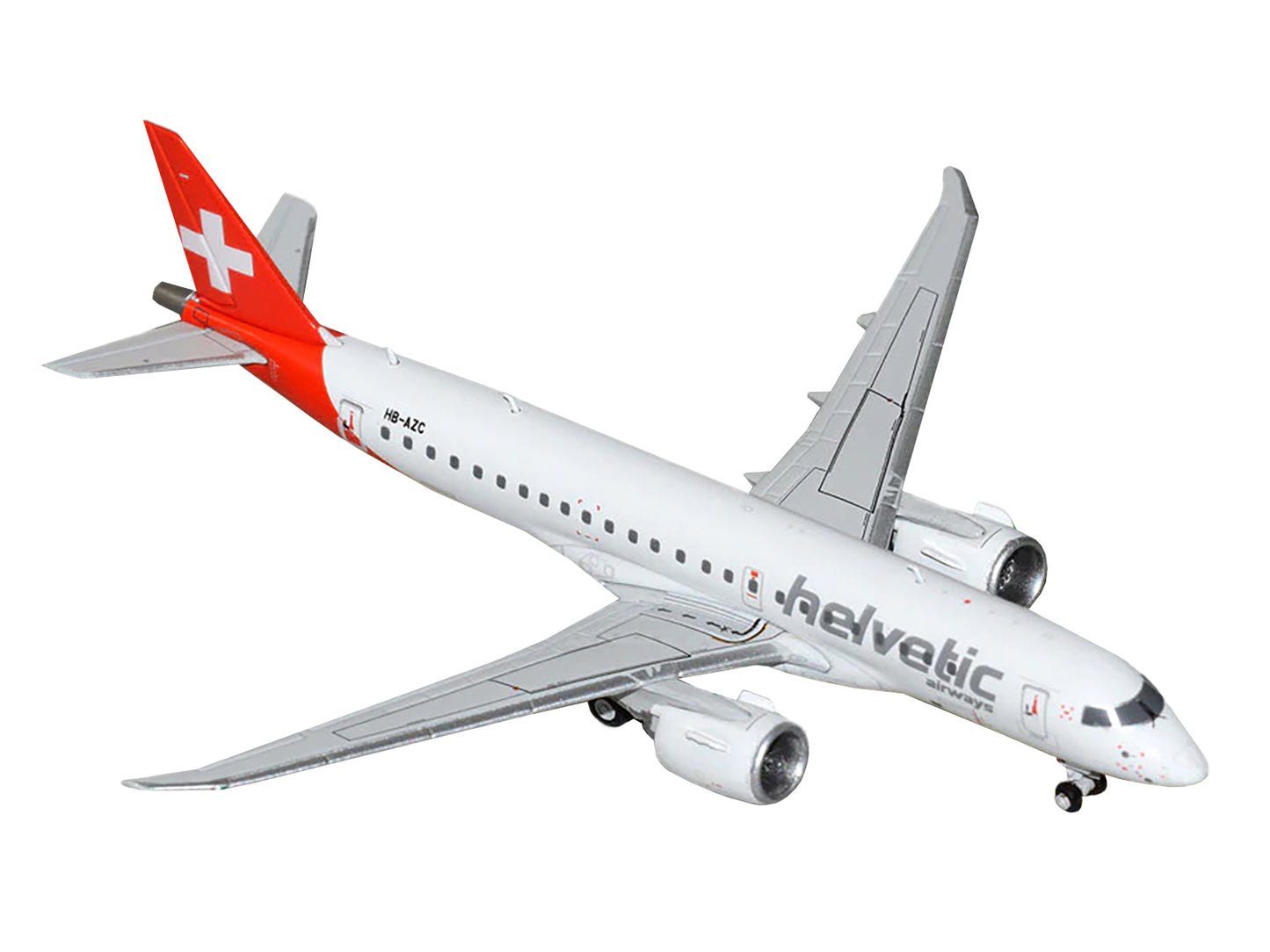 Embraer E190-E2 Commercial Aircraft "Helvetic Airways" (HB-AZC) White with Red Tail 1/400 Diecast Model Airplane by GeminiJets <h2>Embraer GeminiJets</h2> <p>High-quality car perfect for collectors an