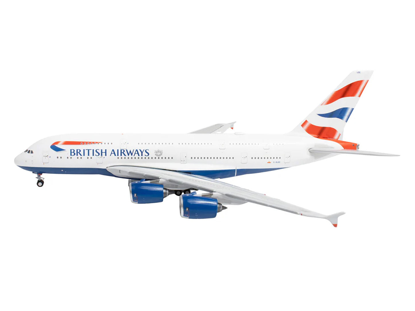 Airbus A380 Commercial Aircraft "British Airways" (G-XLEE) White with Striped Tail 1/400 Diecast Model Airplane by GeminiJets <h2>Airbus GeminiJets</h2> <p>High-quality car perfect for collectors and
