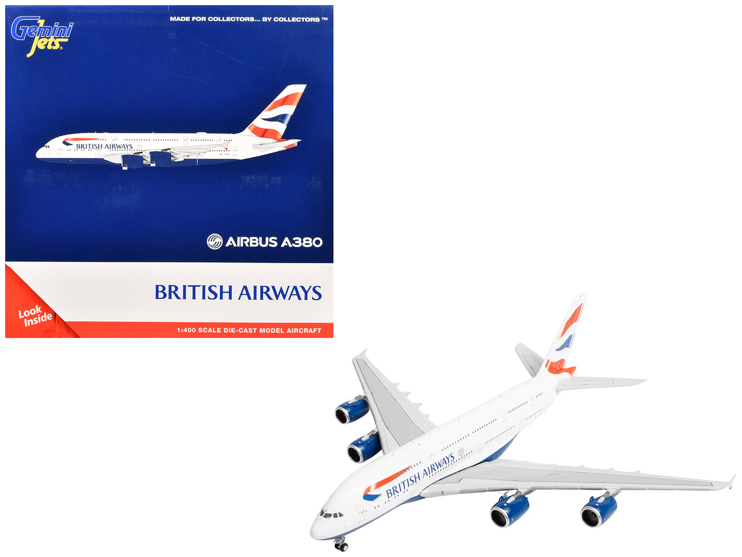 Airbus A380 Commercial Aircraft "British Airways" (G-XLEE) White with Striped Tail 1/400 Diecast Model Airplane by GeminiJets <h2>Airbus GeminiJets</h2> <p>High-quality car perfect for collectors and